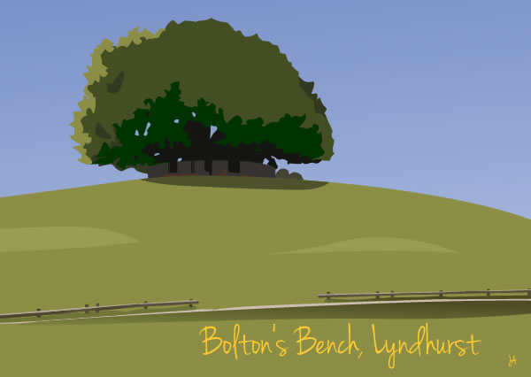 Pack of 5 postcards (Bolton's Bench, Lyndhurst)