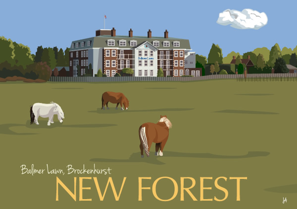 Pack of 5 postcards (Balmer Lawn, Brockenhurst)