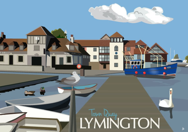A5 Card (Town Quay, Lymington)