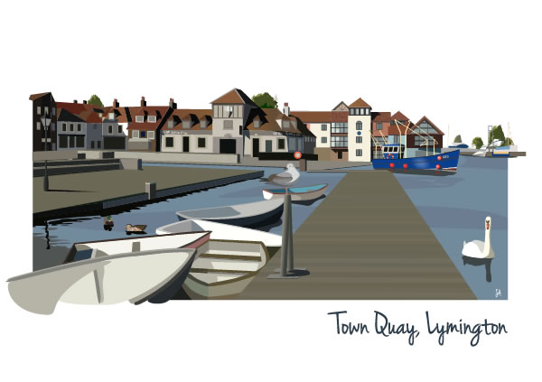 A5 Card (Town Quay, Lymington)