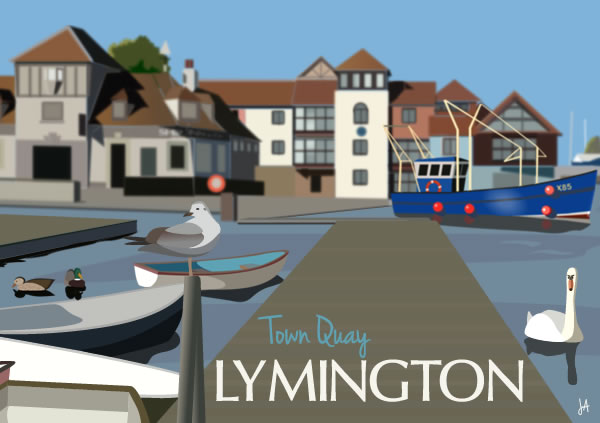A5 Card (Town Quay, Lymington)