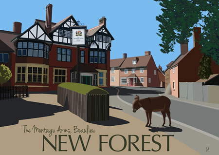 Pack of 5 postcards (Montagu Arms, Beaulieu)