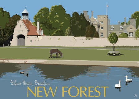 Pack of 5 postcards (Palace House, Beaulieu)